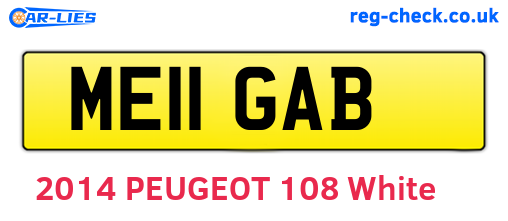 ME11GAB are the vehicle registration plates.