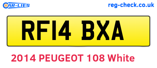 RF14BXA are the vehicle registration plates.