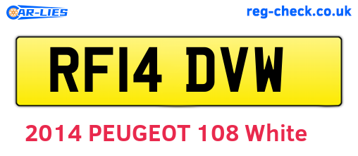 RF14DVW are the vehicle registration plates.