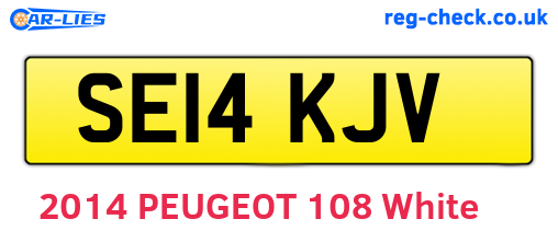 SE14KJV are the vehicle registration plates.