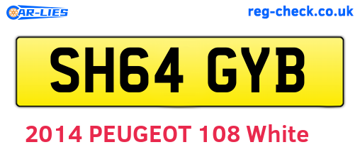 SH64GYB are the vehicle registration plates.