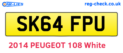 SK64FPU are the vehicle registration plates.