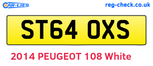 ST64OXS are the vehicle registration plates.
