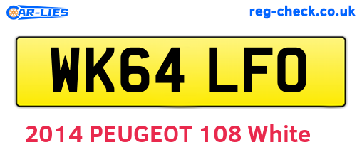 WK64LFO are the vehicle registration plates.