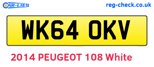 WK64OKV are the vehicle registration plates.