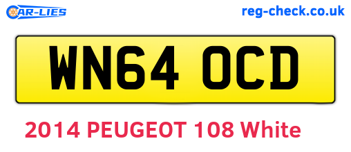 WN64OCD are the vehicle registration plates.
