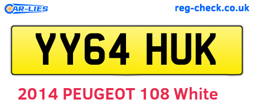 YY64HUK are the vehicle registration plates.