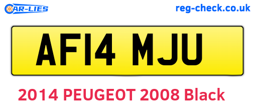 AF14MJU are the vehicle registration plates.