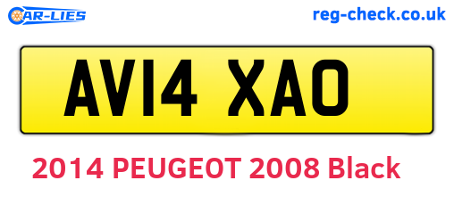AV14XAO are the vehicle registration plates.