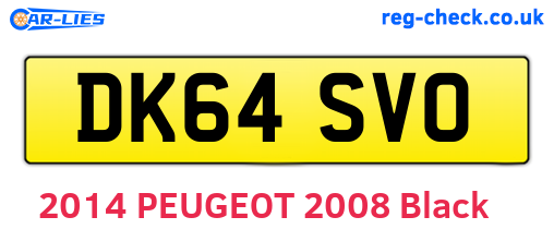 DK64SVO are the vehicle registration plates.