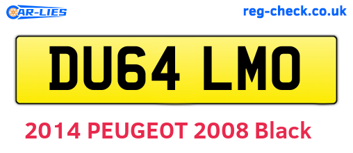 DU64LMO are the vehicle registration plates.