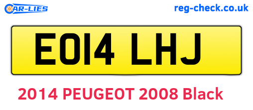 EO14LHJ are the vehicle registration plates.