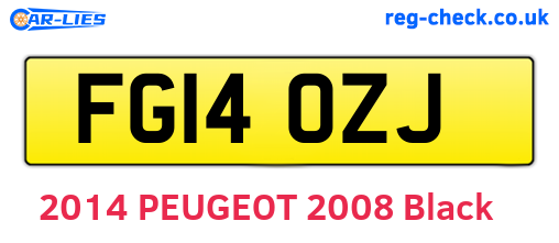 FG14OZJ are the vehicle registration plates.