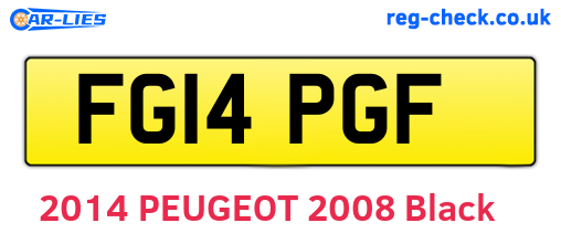 FG14PGF are the vehicle registration plates.
