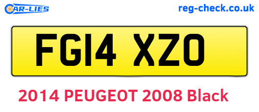 FG14XZO are the vehicle registration plates.