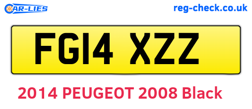 FG14XZZ are the vehicle registration plates.