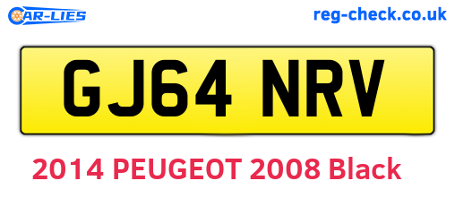 GJ64NRV are the vehicle registration plates.