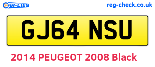 GJ64NSU are the vehicle registration plates.