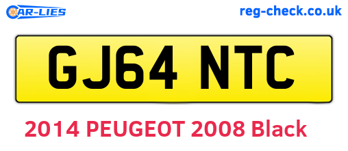 GJ64NTC are the vehicle registration plates.