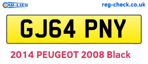 GJ64PNY are the vehicle registration plates.