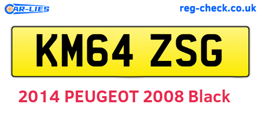 KM64ZSG are the vehicle registration plates.