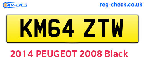 KM64ZTW are the vehicle registration plates.