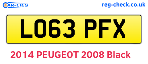 LO63PFX are the vehicle registration plates.