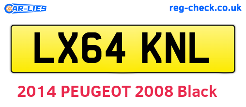 LX64KNL are the vehicle registration plates.