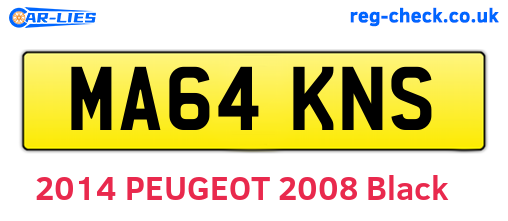 MA64KNS are the vehicle registration plates.