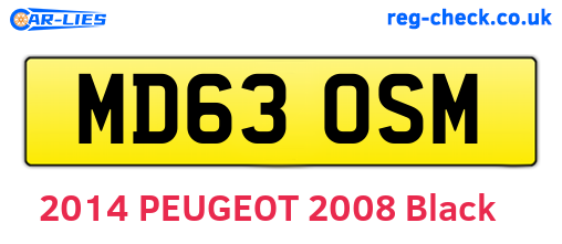 MD63OSM are the vehicle registration plates.