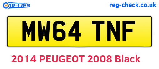 MW64TNF are the vehicle registration plates.