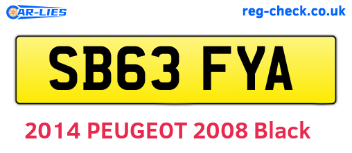 SB63FYA are the vehicle registration plates.