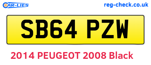 SB64PZW are the vehicle registration plates.
