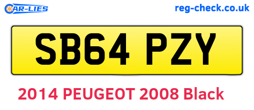 SB64PZY are the vehicle registration plates.