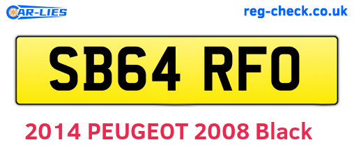 SB64RFO are the vehicle registration plates.