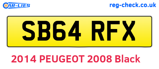 SB64RFX are the vehicle registration plates.