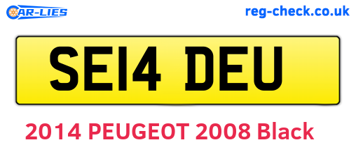 SE14DEU are the vehicle registration plates.