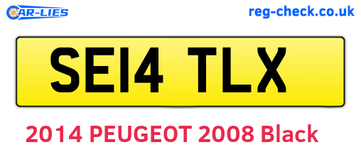 SE14TLX are the vehicle registration plates.