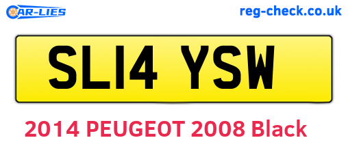 SL14YSW are the vehicle registration plates.