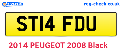 ST14FDU are the vehicle registration plates.