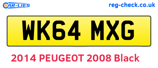 WK64MXG are the vehicle registration plates.