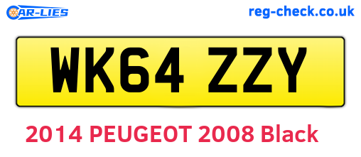 WK64ZZY are the vehicle registration plates.