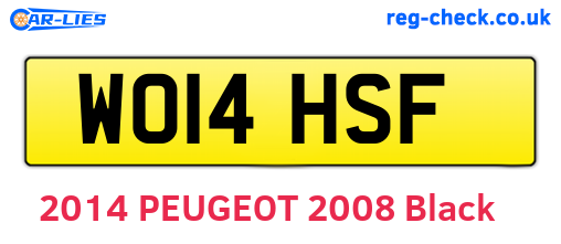 WO14HSF are the vehicle registration plates.