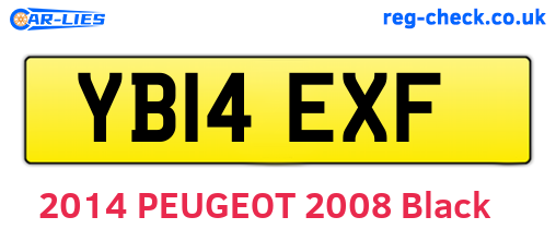 YB14EXF are the vehicle registration plates.