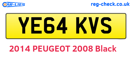 YE64KVS are the vehicle registration plates.