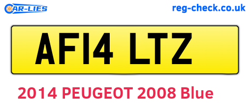 AF14LTZ are the vehicle registration plates.