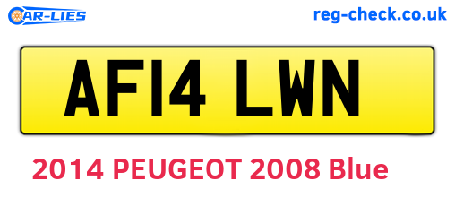 AF14LWN are the vehicle registration plates.