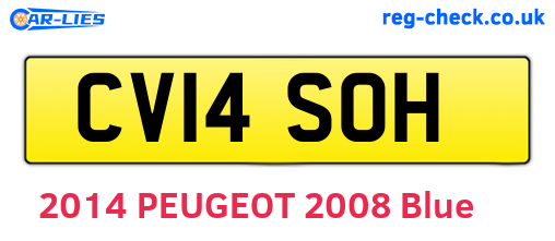 CV14SOH are the vehicle registration plates.