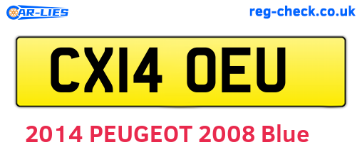 CX14OEU are the vehicle registration plates.