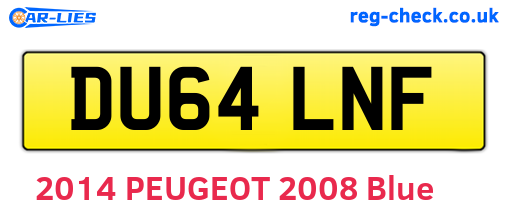 DU64LNF are the vehicle registration plates.